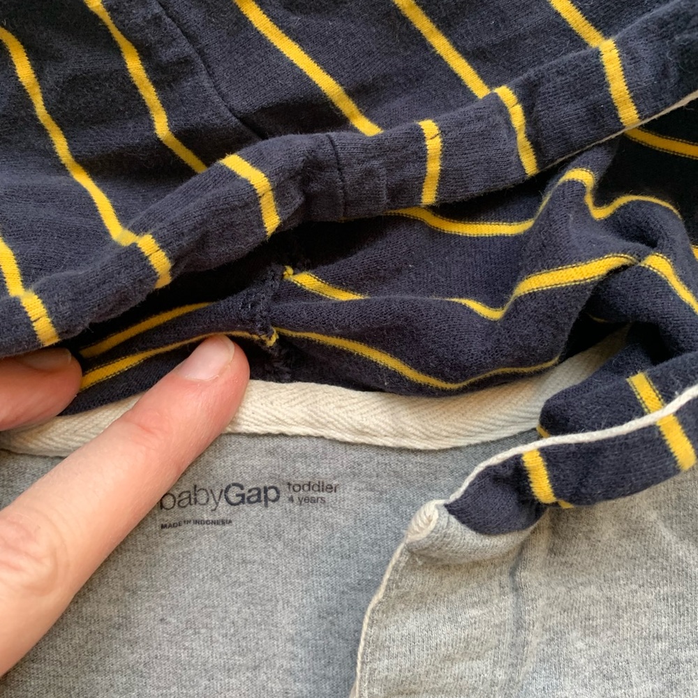 GAP Toddler Boy Striped Hooded Tee - Picture 2 of 2
